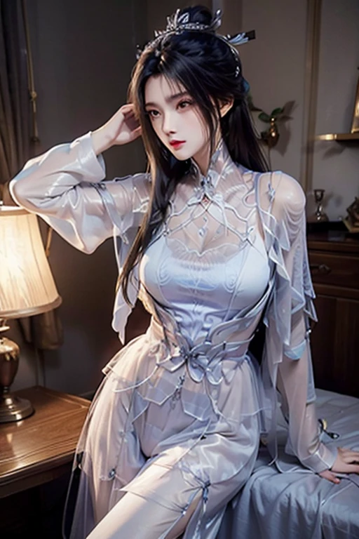 masterpiece, photorealistic, 8K, (((white dress)))