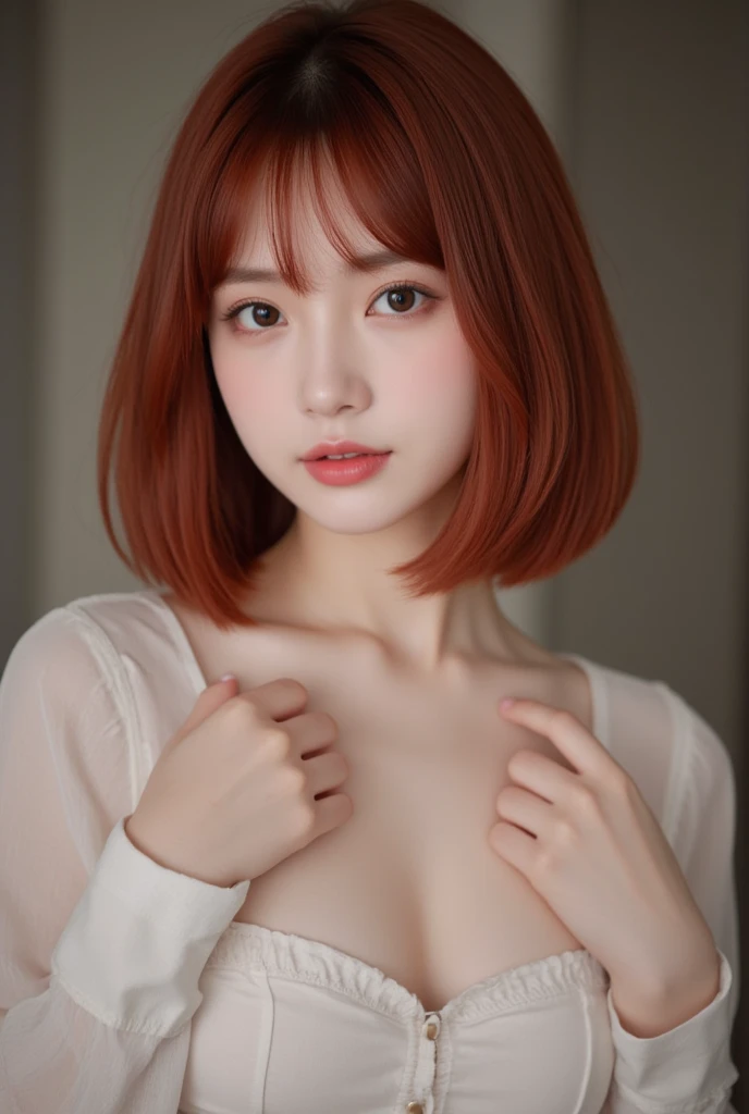 Ranma 1/2, redhead, Obra maestra sin igual, 8k opponent realist , Obras de arte perfectas、Moda cultural para adolescentes en el Reino Unido、Medias de liga、Sexy y colorido、Shockingpink、((una minifalda))、volantes、Moda purpurina mujer、Una cara detallada、Cara perfecta、ojos perfectos、Alto detalle, NSFW, girlish, adolescente, teens, beautiful girls, beautiful tits