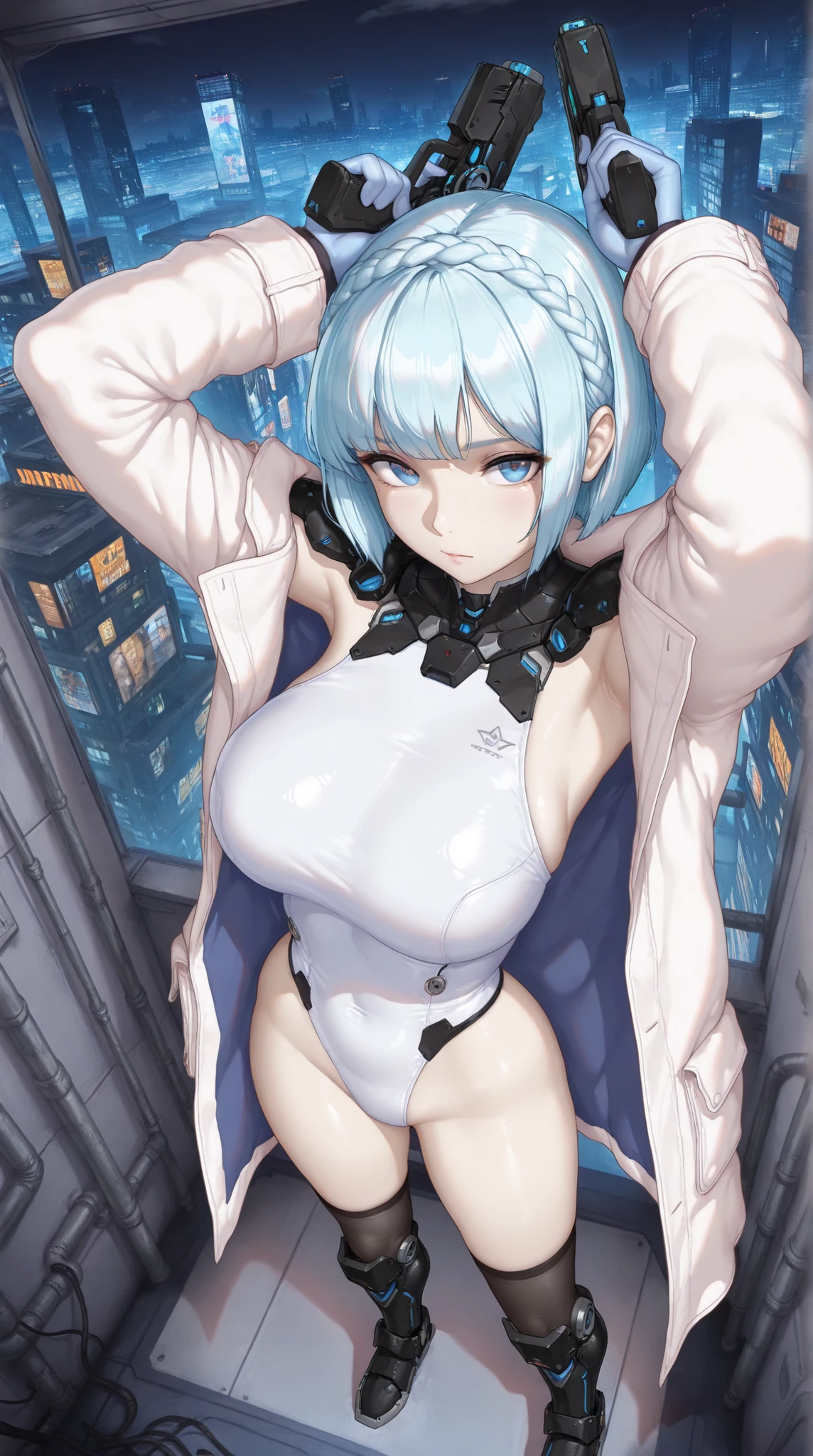 (((Highest quality, high resolution, Masterpiece, Masterpiece, finest, high resolution))). One girl, 独奏. (((My is a beautiful person, Cute girl with delicate white and silver hair, Short stature, Slender body, and anime faces))). She was a young girl, About ten years old, Gorgeous white skin bikini,Showing underwear