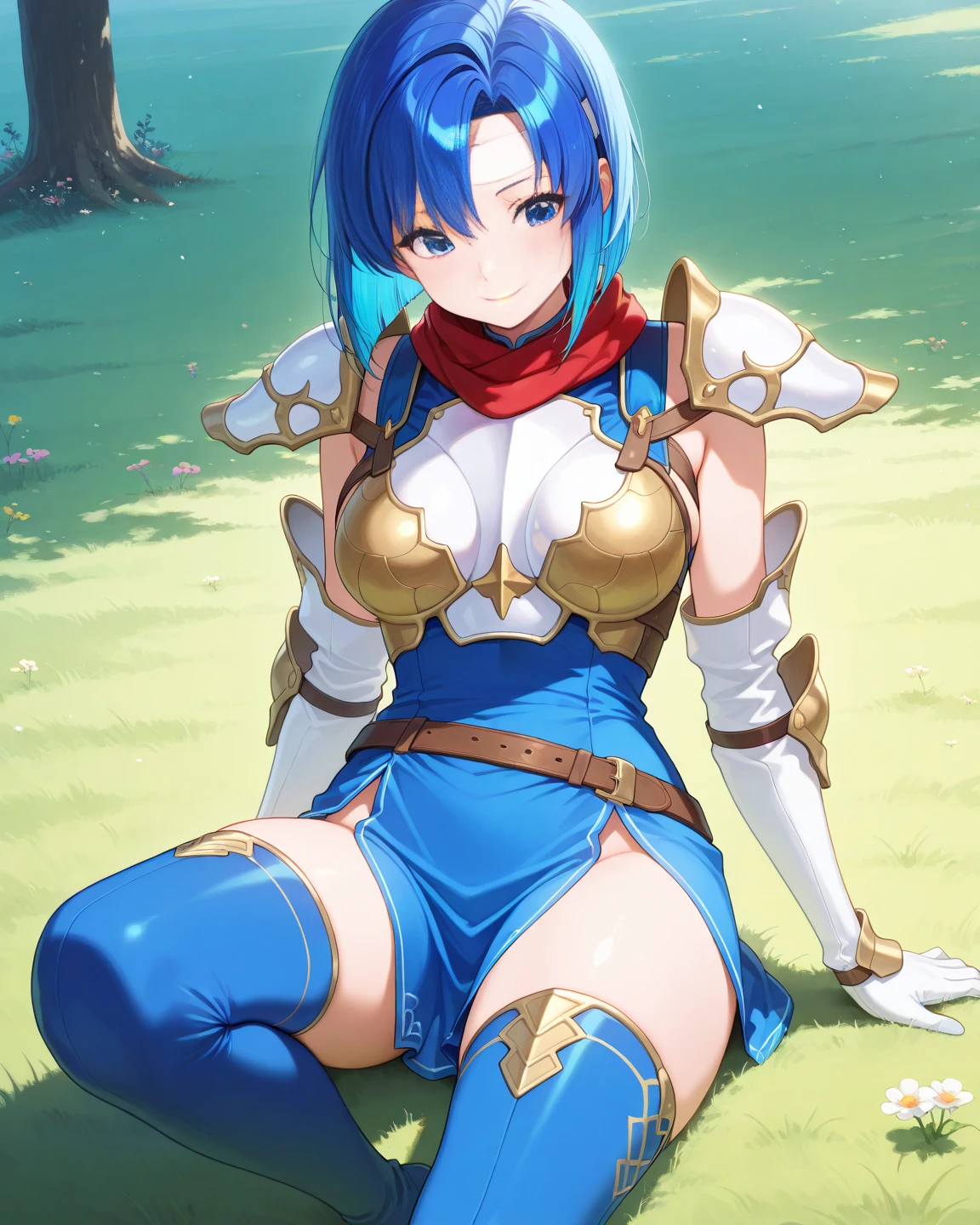 "(masterpiece:1.1), best quality, 
1girl, (80s anime style:1.4), (eyelashes:1.5),
(intricate high detailed body:1.2), 
silver hair, 
(forehead:1.2), short blunt bangs, (very short hair, pixie cut:1.1), (rabbit ears:1.2), 
brown eyes, (red lip stick, detailed pupils:1.1), 
(muscular body:1.2), (large breasts:1.1), 
shy, open mouth,
(fishnet bikini armor, tattoo:1.2), (garter belt:1.1), 
(flower brooch:1.1), (streaked hair:1.2), crystal necklace, 
standing, 
(upper body, looking at viewer, from front:1.1),
(daytime, grassland,  outdoors:1.1)"