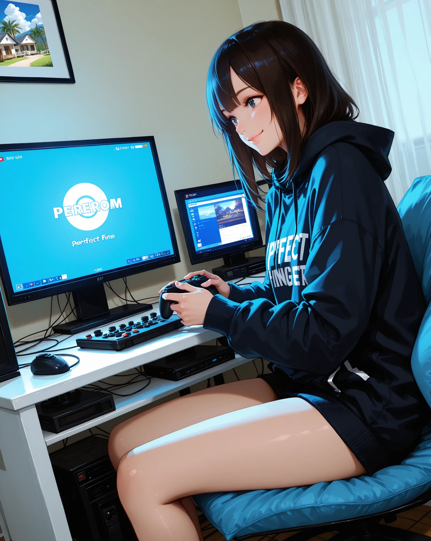 anime asuna yuuki miniflada enfrented e una computadota
