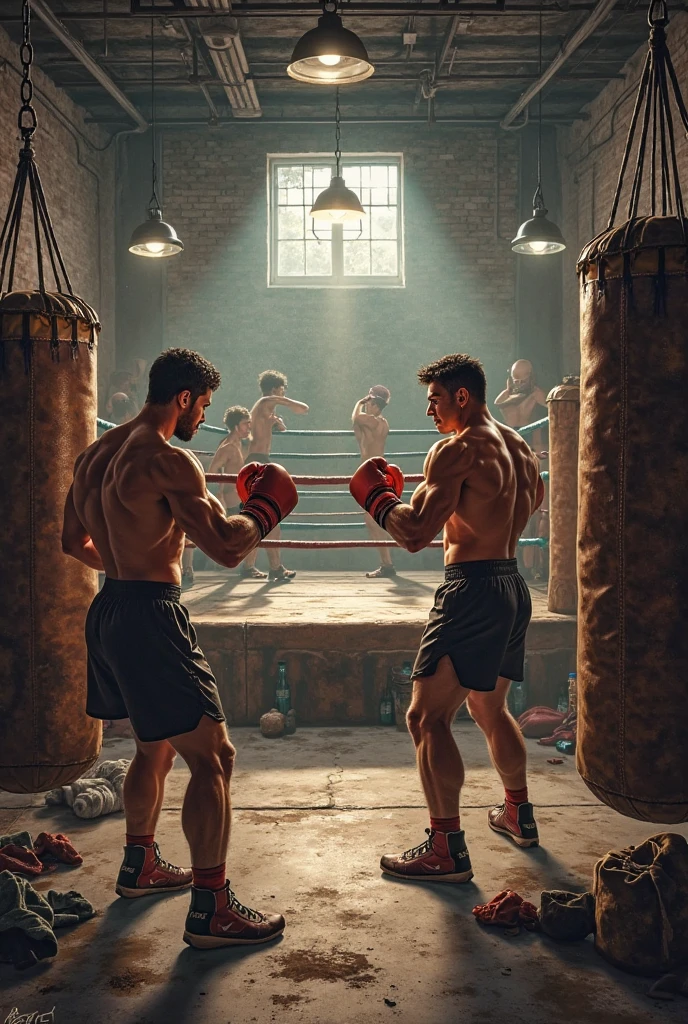 Create a boxing image where the name is artisan fists school