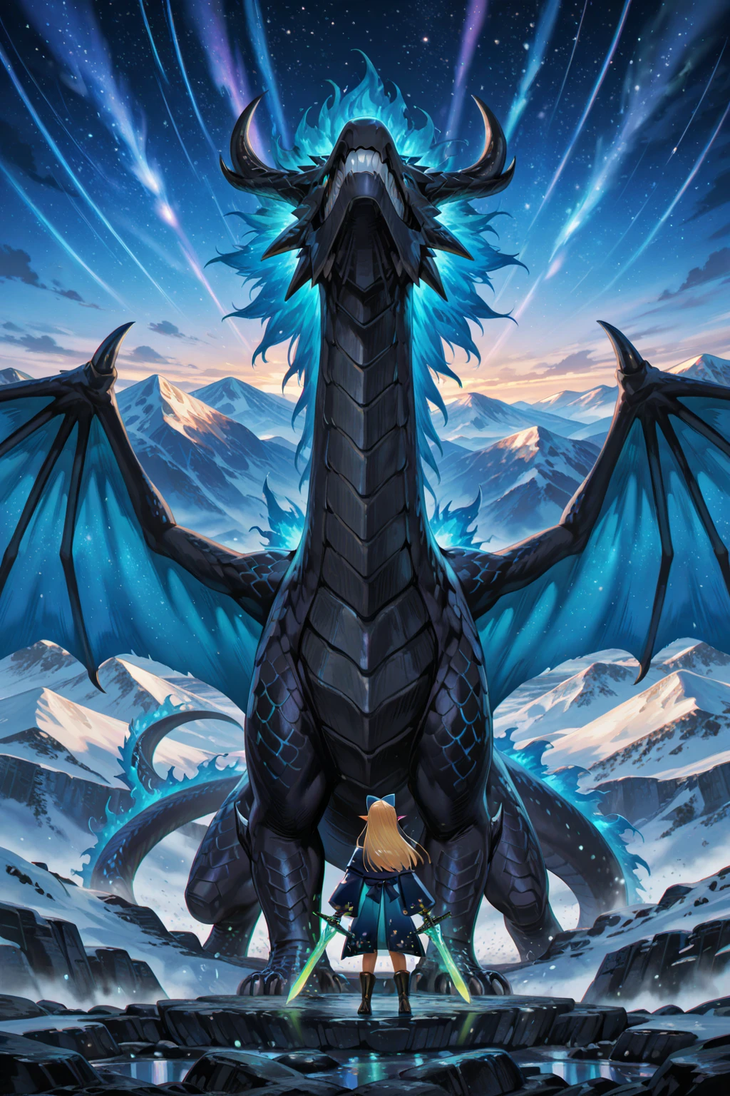 Transparent dragons surrounding the world 
