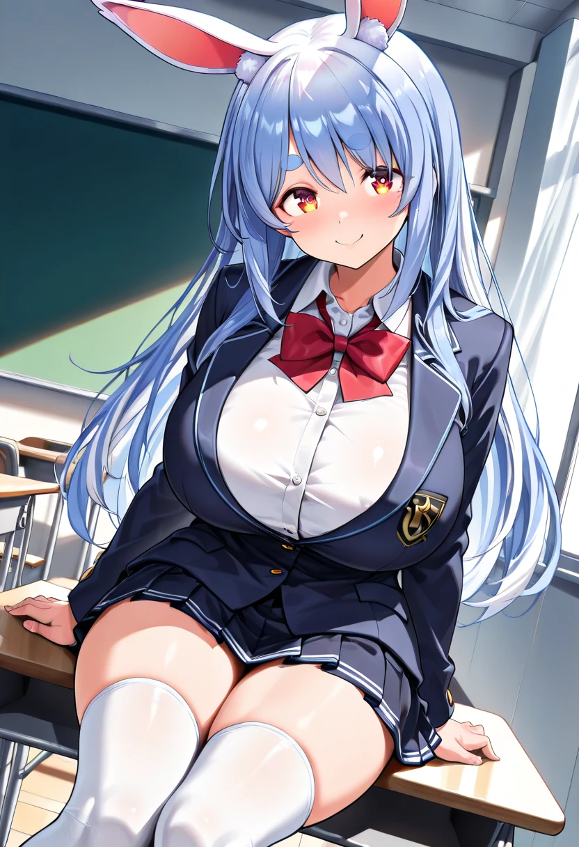 ((score_9, score_8_up, score_7_up, source_anime, rating_safe, BREAK saki tsuzura, 1girl, very long hair, blue hair, orange eyes, yellow hairband, red necktie, red vest, white shirt, short sleeves, white wristband, orange skirt, pleated skirt,pantyhose, black pantyhose,)),(nsfw,),((solo girl)),((Perfect body,))((Super beautiful,))((High quality,))((Heavy breathing,sweat, Sweaty and wet all over,blush)),gigantic breast, Looking at Viewer,(cowboy shot),half open eyes,(from below,),squatting and straddling,(Show off your crotch by opening your crotch in a crouching posture,)((Uterus, cross-sectional view of vagina,)) vaginal ,cum dropping pussy,full nude,(cowgirl style,)ahegao,fucked silly, sexual ecstasy,orgasm,grit teeth,(clear face,)penis in pussy,glaring shyly,