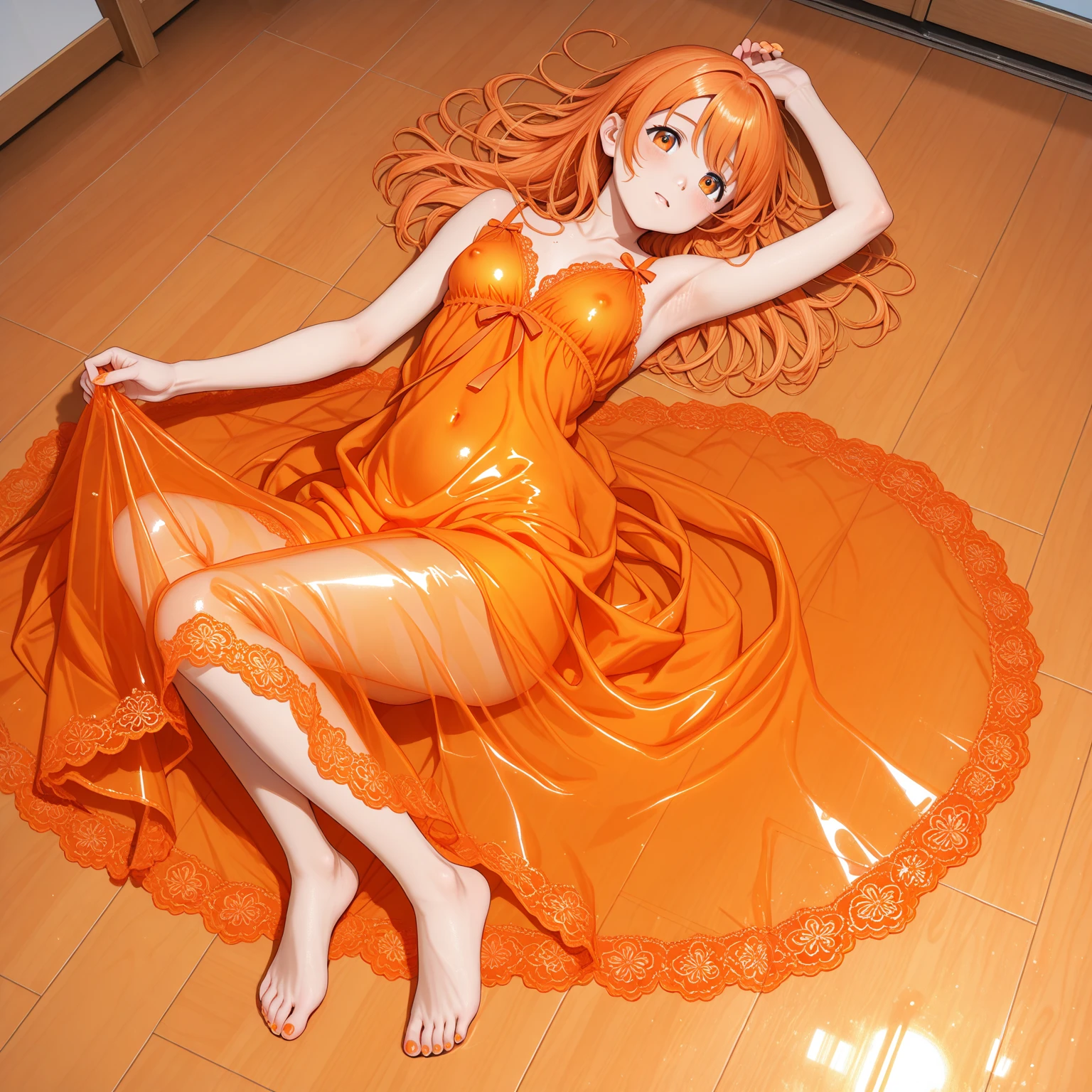 A living body composed of dead leaves and residual flowers in an orange-yellow color