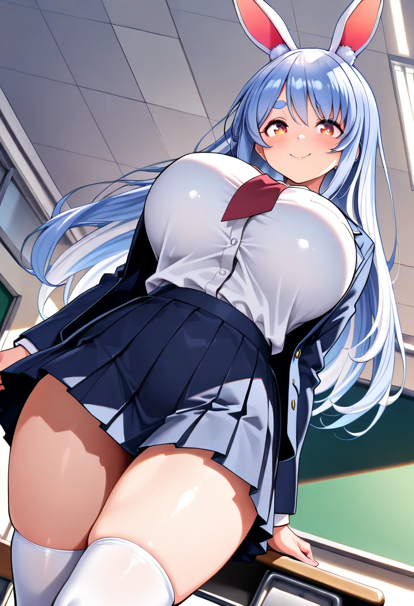 Ultra-high definition image quality、beautiful girl、Chidori Kaname、Full Metal Panic、Blue Hair、high school girl、One Man、18-year-old、Blazer Uniform、Very short pleated skirt、very happy、Woman riding man、Cowgirl、Sex、Sex、classroom、Highest quality,Big Ass、Big Breasts、Thighs、Spread your legs and put your dick in your pussy、Gal-style panties、Sweaty buttocks、Sweaty buttocks、pubic hair、Reaching orgasm、Sweaty crotch、Gal-style braジャーを披露、Gal-style bra、Angle from directly below、Shift panties to the side, Her vagina is visible、Inserting the penis into the vagina、Cowgirlfuck、Shaking breasts、surprised、男と女は愛し合いSexする