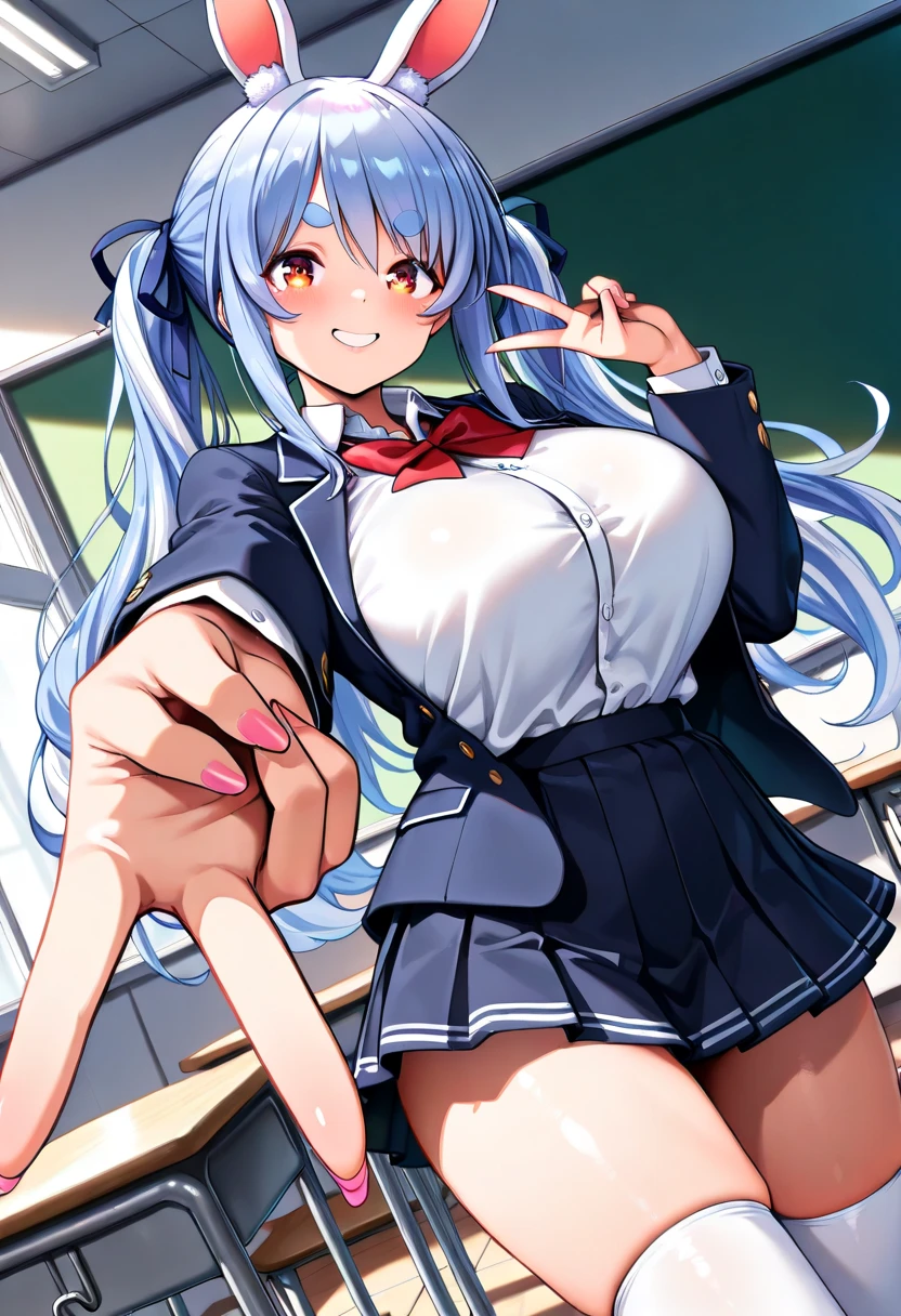 (nsfw:1.5),Please take, perverted grin, ( juice stains:1.2), , 1 huge breasts, random hair color、vagina、SEX in、open your mouth and stick out your tongue、ponytail、fuck from behind