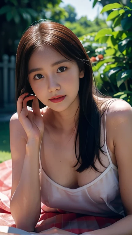 (a young Asian girl taking a selfie wearing a black bralette show legs and top, inspired by the photography of Li Mei, Tumblr, photo-realistic, Chen Xintong, youthful and adorable Asian face, Cheng Yanjun, 24-year-old female model, 🤤 girl portrait, seductive facial features, fully made-up, Wu Xixuan, sexy facial expression, beautiful Ruan Jia!)