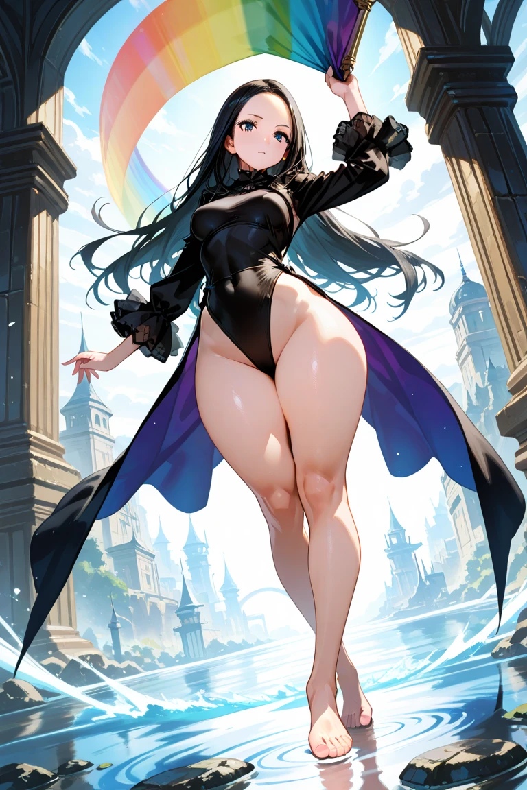 one woman, fox ears, fox tail, bunny suit, brown hair, green eyes, leotard, latex, leather, sexy, masterpiece, good hands, good fingers, good legs, good feet, good eyes, long hair,
