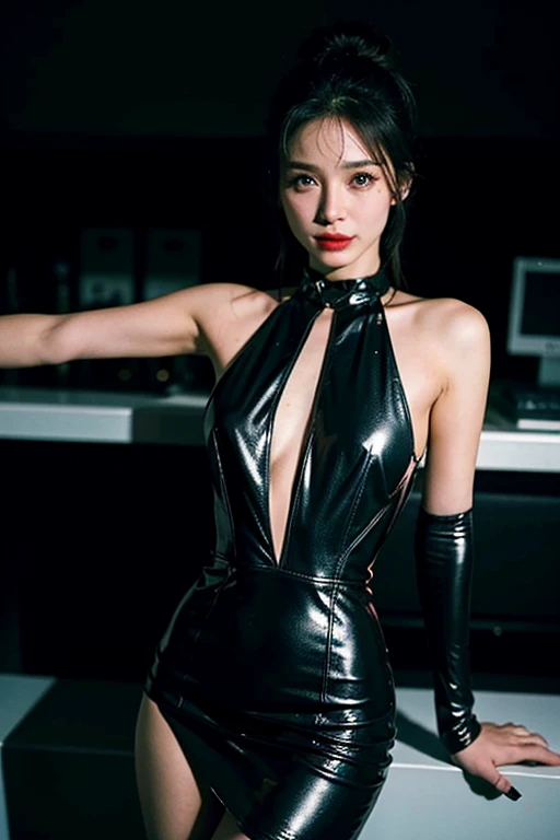 Jennie blackpink, short shoulder length hair, dressed as a cat woman