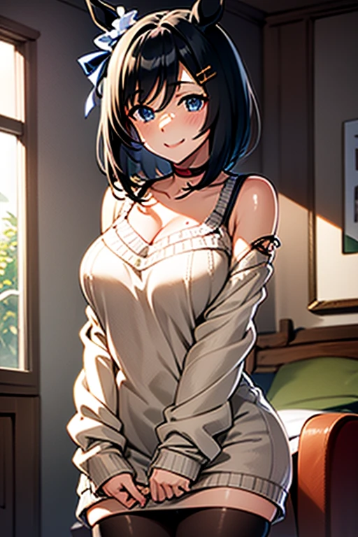yuriko nanao (million live),(best quality, 8K, masterpiece, ultra detailed:1.2), (lens flare, light particles, sparkle), depth of field, sitting on a luxury hotel bed, 1girl, huge breasts, sexy,light smile,solo,cute,sexy,slender well toned body, innocent, sexy lingerie,wearing a diaphanous lace nightgown, Bukkake,hairclip, (plump), curvy,fertilization,utch angle, sexually suggestive,inclinando-se para a frente,((Black garters and garter belts)), ((T-back panties))、erotic, sexy, ultra high resolution,