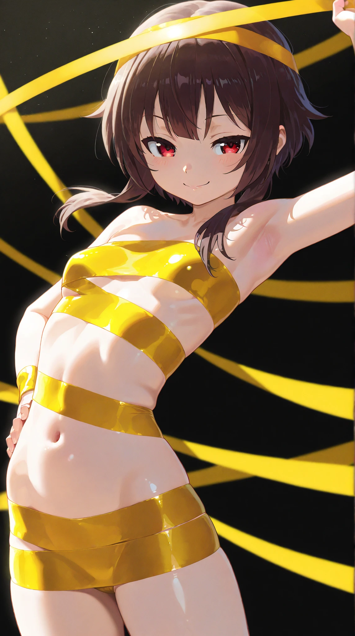 high quality, masterpiece, High resolution, alone, （Glaring Eyes），（Small breasts），first round，Mansuji，leotard，Completely naked，roar，((Dentitions)) ， (Japanese sword)，Iron Sword，thrust，Evening sky_background，Young Girl，Anime Style, 最high quality, 4K, masterpiece,， alone, 1,whole body，looking at the camera, Shinkai Makoto style, （red_yellow‗_coat）Sharp Eyes，Low posture，（Full Finger）, （Accurate fingertips）, （The finer details）, （Anatomically correct）, (映画のbackground), Hyper Detail, (Subtle details), (Intricate details),