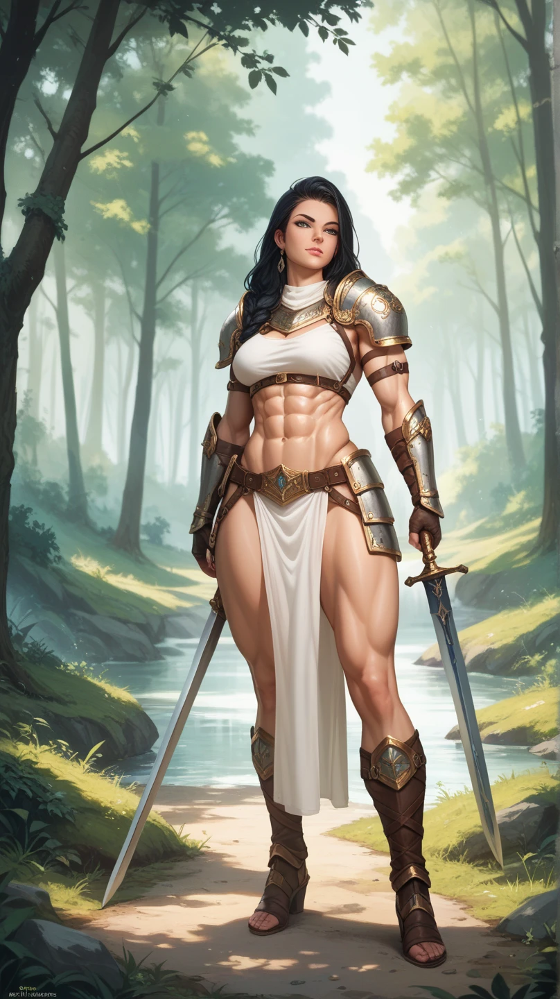 Patricia velasquez como a personagem de desenho animado SHE RA,Armadura Dourada,espada,Terra de Eternia,