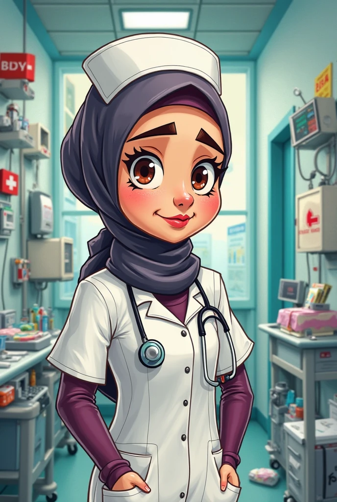 Make a cute muslim girl age 26,outfit Dr in hspital during checking notes and write Dr Zaro name in her cout and background afghanistan flag and skin brown