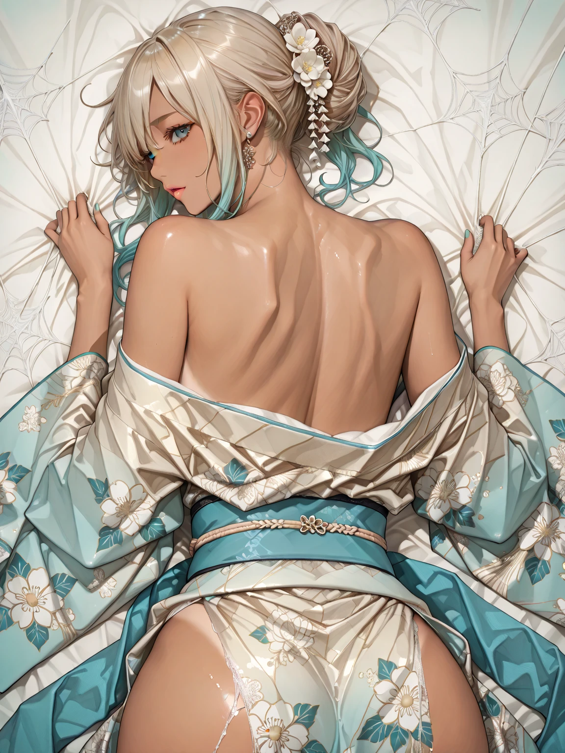 Wait warrior sexy, pretty face, Delicious Company, Alluring figure, Wearing a sexy open kimono. The artwork is created in a medium reminiscent of Japanese ink paintings....., Features bold brushstrokes and a Monochromatic color palette. Artist'Masterful technique reveals the intensity and power of the image'sense of presence,with the highest quality, Perfectly capture every detail with ultra-high resolution. Textures and intricate patterns on kimonos are rendered with extreme precision. Lighting is carefully designed,Enhance drama, Features deep shadows and subtle highlights. general, The artwork exudes elegance and power, Combining traditional Japanese aesthetics with a modern feel. Monochromatic color palette, Combine details, Create captivating and immersive experiences for your audience.