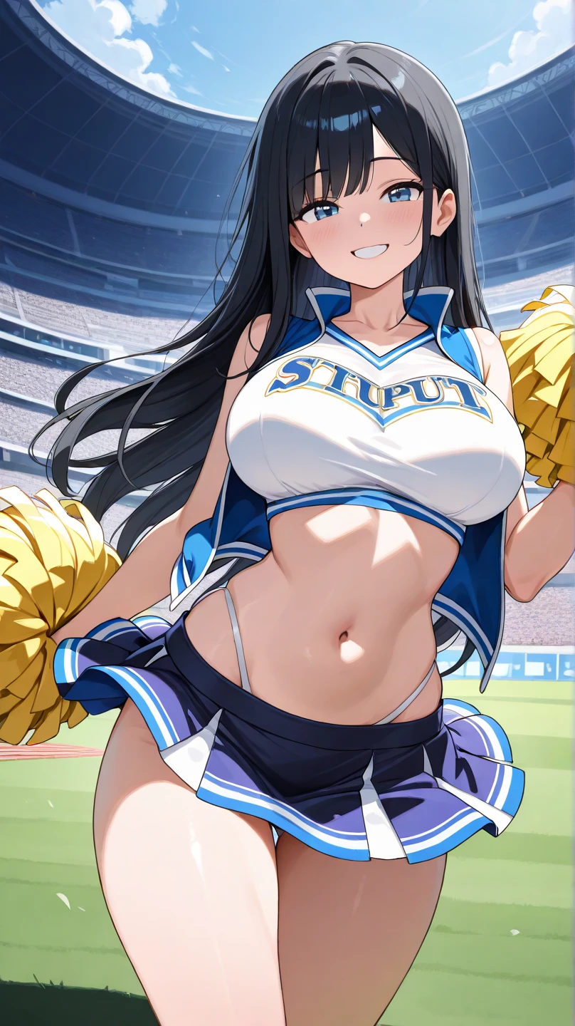 masutepiece++, Best Quality++, ultra-defined++, ultra-defined++,4K++,in 8K++, Highly detailed,
(white cheerleader costume, under boobs:1.2), panties on, Midriff, Navel, thighs thighs thighs thighs,
(From below:1.2)
Super shiny hair and skin,
small tits,
(Sweaty body, Dynamism),
A lively smile, Open mouth, Perfect eyes, Perfect hands, Perfect nose,
arena,
Yukinoshita Yukino, Black hair, Long hair,
Looking at Viewer, Focus,