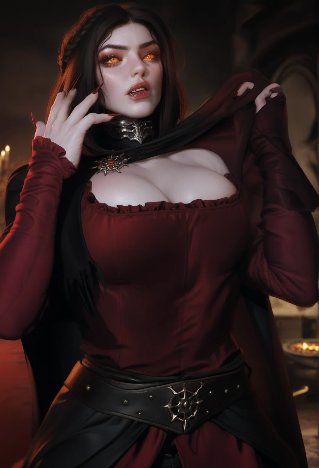 sharp fang, mouth