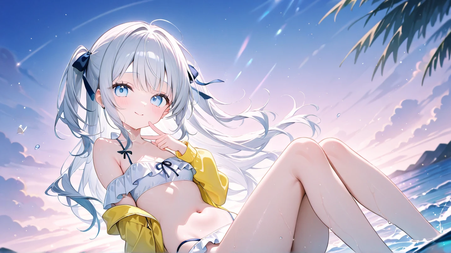 Best Quality, (cute petit girl:1.3), flat chest,Beautiful pink eyes、Lori、(Cuteness beyond limits),(a sailor suit),lovely thighs,is crying、(White underwear:1.3)、Panchira