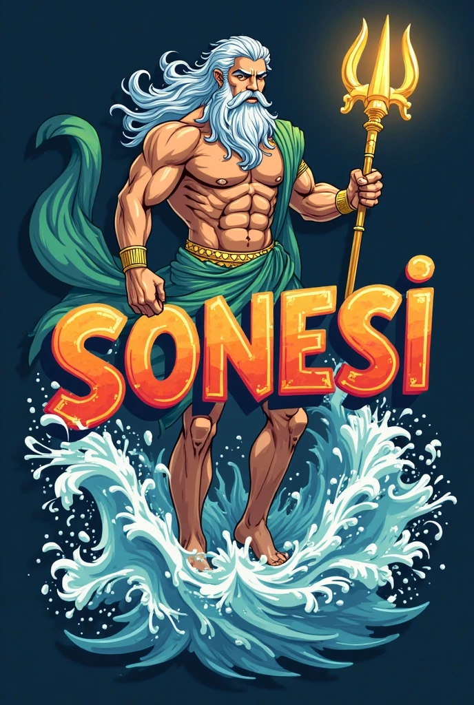 (logo:1.2), Poseidon son king logo and verse int the new word 