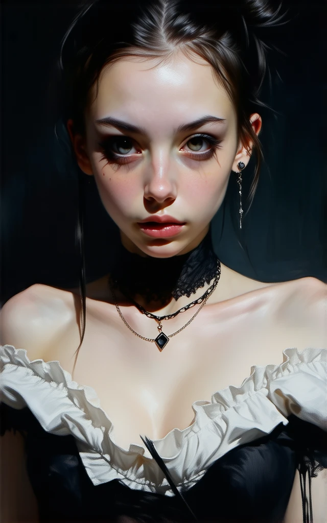 (magazine cover:1.3),ulzzang-6500, (realistic: 1.3) (original: 1.2), masterpiece, best quality, beautiful clean face, fullbody, 1woman, (wearing black and white and cobalt scifi techmask and headphones with complex electronics), wearing black techwear jacket and orange trousers with buckle and tape, (crystal necklace), posing for a picture, (white braided bun hair),