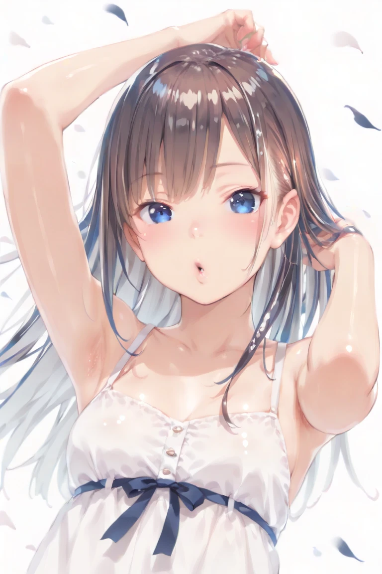 (Best quality, 8k, 32k, Masterpiece, UHD,:1.2),RAW, 1girl,ultra cute , natural lighting,transparent shining eyes, 20yo ,fair complexion, ((naked, nude, nsfw)), bare breast, ((Closeup shot)), wedgie, shy smiling, medium hair, (ecstasy:1.3) ,(slut:1.2), (vulgarity:1.3), (fucked silly:1.1),(steam:1.1),(sweat:0.8),(trembling:0.8),(sweat:0.8),, ((White Background)), bare foot, show off panties, stripe panties