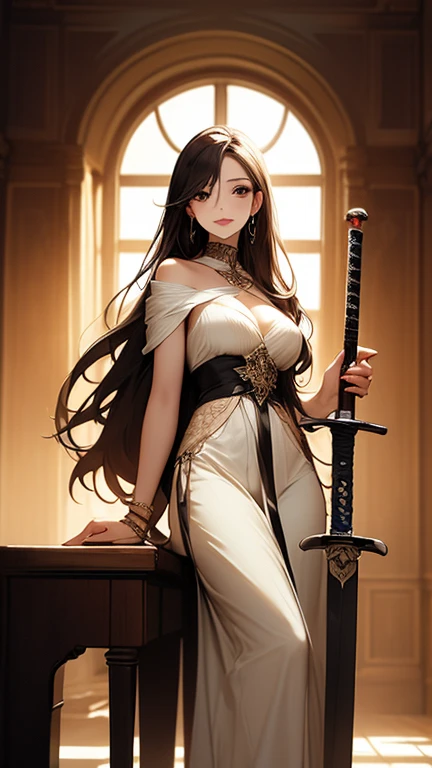 8K、The highest quality of photorealistic RAW photos。1.4)1人,(Caucasian girl werewolf) Personification of super beautiful small-breasted wolves(lifelike face) Wolf personification ,Short bob with black hair,Maid long skirt,Black and white maid costume,golden decoration beautiful expression super high resolution smile precise details realistic skin,enticing,red claw,Beautiful Wolf Eyes,Holding a dagger,Gray wolf ears,tiny chest,
