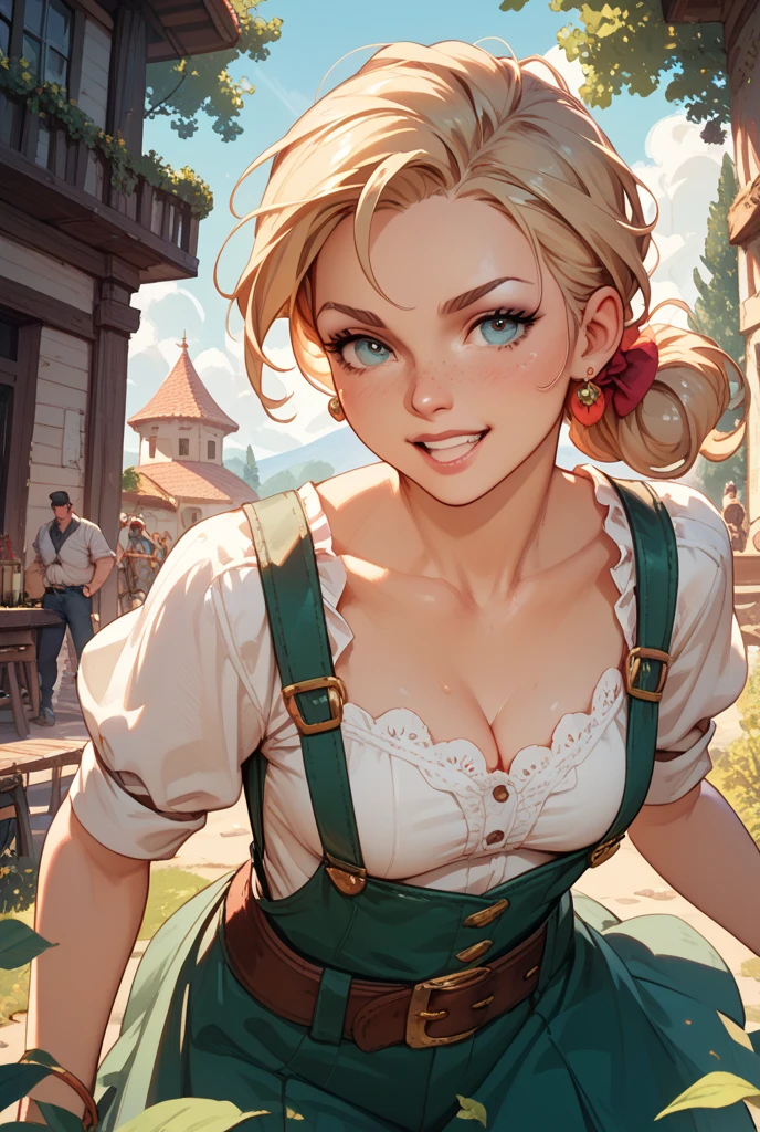 Masterpiece, absurdres, fine detail, HDR, highly detailed face and eyes, photorealistic, <lora:grd:0.75>, dirndl, a beautiful grd_woman in traditional bavarian dress poses for a picture , wearing a dirndl ,perfect grd_face, perfect grd_body, cowboy shot <lora:dirndl:0.75>