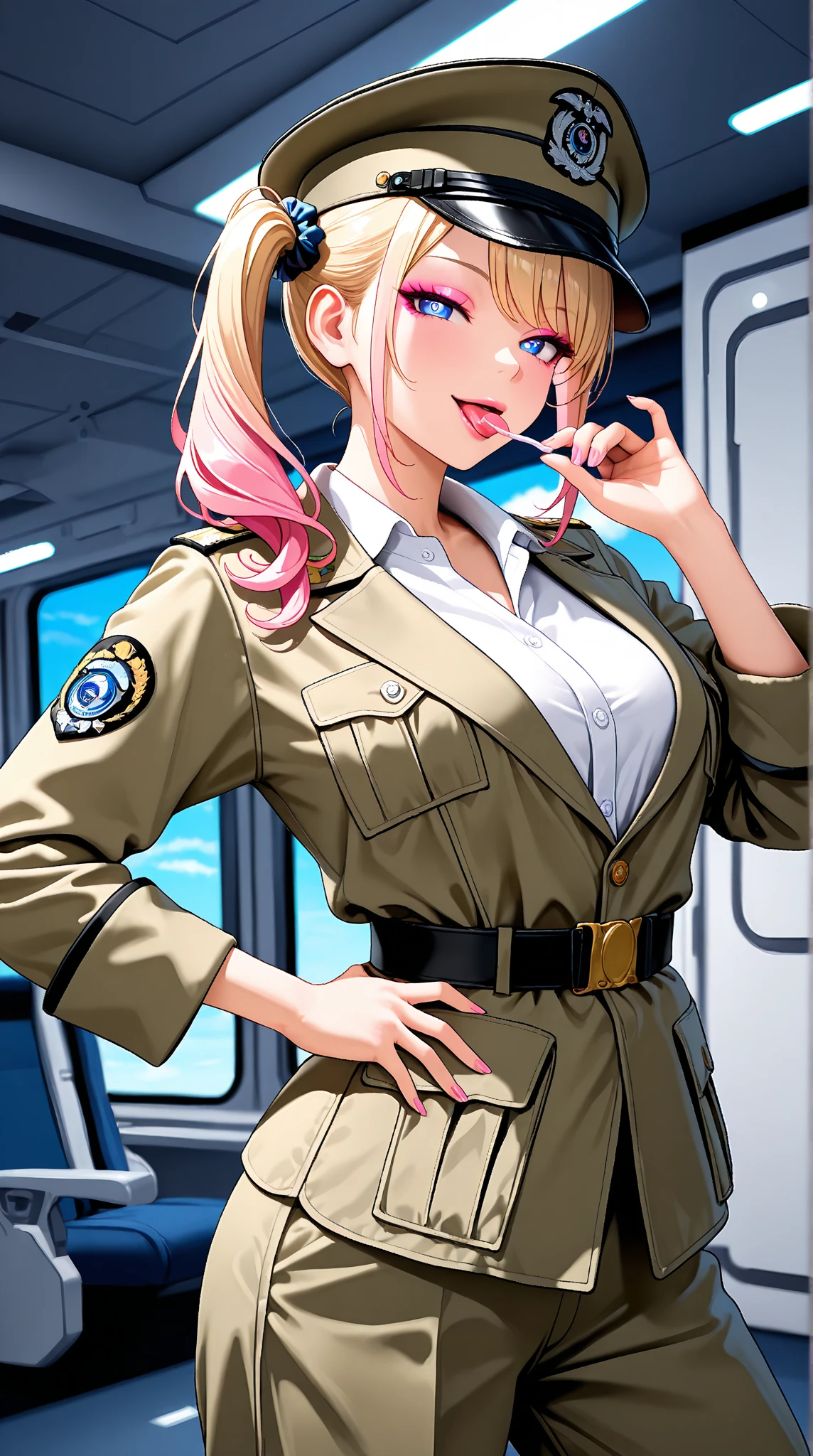 One Girl, Sayla Mass, elegant, Tabletop, Complex, Military Pink Uniform Dress with Ultra Mini Skirt that is so short you can almost see her pants...............、Pure white panties、Please squat down and show me your white pants...............、Ultra mini skirt ミニskirtでパンツが見えちゃう、White panties、Realistic, highest quality, absurdists, High facial detail, Perfect Eyes, 18-year-old, Cowboy Shot, realization、, Vibrant colors, Pink Uniform, skirt、photograph、Gravure photoshoot style、Real image、Best image quality、One Girl, Sayla Mass, elegant,Spread your legs,White pantiesーを見せる, Tabletop, Complex,Ultra mini skirt、White panties、 Realistic, highest quality, absurdists, High facial detail, Perfect Eyes, 18-year-old, Cowboy Shot, , Vibrant colors, White Uniform, skirt