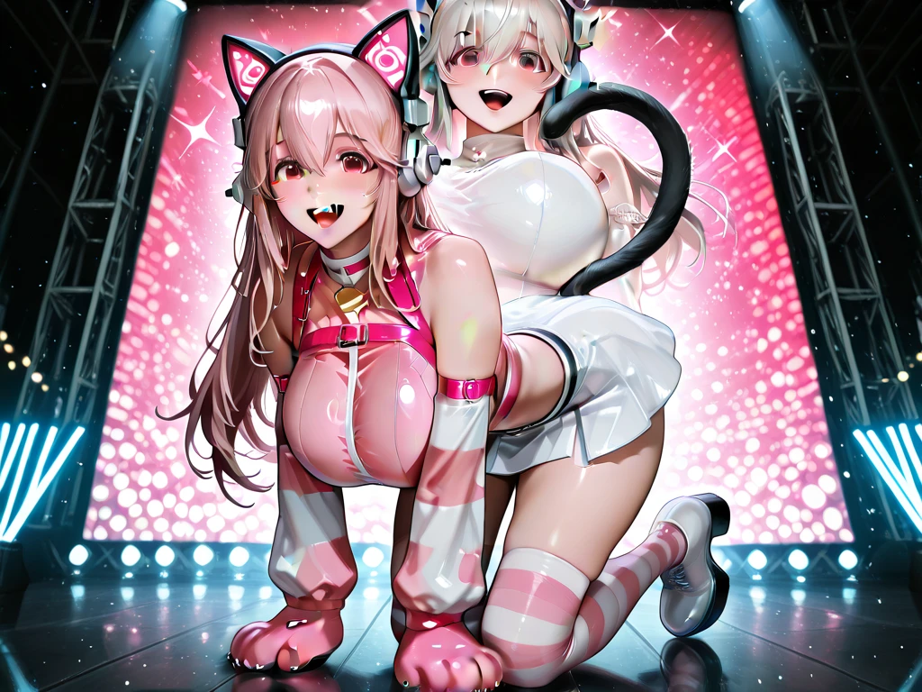 (masterpiece),(Highest quality),(Super detailed),(Best illustrations),(Best Shadow),(Absurd),(Detailed Background),(so beautiful), 16K, 4K, (so beautiful)big_bluearchive, One person, alone, , Big Breasts, , , , , fluorescent pink eyes, , , , (Oculogyric crisis), , Perfect figure, heart-shaped pupils, BDSM, , paw pose, Arched back, long tongue out, , , orgasm, afterglow, erotic smile, , Beautiful nipples, pussy, , , Sexy posture, , (Breast fetish), (cross-eyed), (rolling eyes), , water eyes, tears, brainwashing, Hypnosis, first round, , saliva trail, , shiny skin, , , , ahegao, BREAK, , Dramatic lighting, Psychedelic Background, pink neon, , night, neon disco, drugs, Torrent of Light, mysterious, spoken heart,