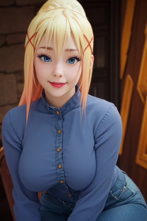(far wide shot:1.5), a beautiful picture of luna, wearing a uniform, (full figure:1.5), masterpiece, photorealistic, detailed, 4k, HDR, backlighting, bloom, light, RAW color photo, soft skin, blonde, detailed face, blue eyes, striped scarf, short pleated skirt, black robe, medieval, hogsks, (Ravenclaw:1.4), (ahegao:1.5), (ahg1:.5), (rolling eyes :1.5)