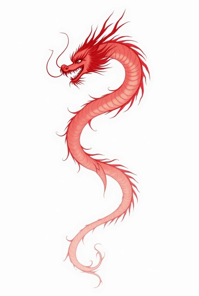 A painting,Chinese dragon painted by Wu Guanzhong,pink的中国龙,Cyberpunk,Ink Painting,pink,National Trend,White background,Abstract simple lines,illustration,masterpiece,Ultra HD
