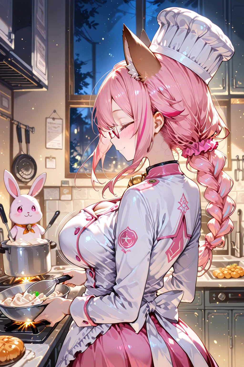(masterpiece, best quality, ultra detailed), (perfect face, detailed face, perfect hands,perfect fingers), 8k wallpaper, Beautiful Finger, Beautiful body, Beautiful character design, perfect face, perfect balance, official art, extremely detailed CG unity 8k wallpaper, (masterpiece:1.0),(best_quality:1.0), ultra high res,4K,ultra-detailed, photography, 8K, HDR, highres, absurdres:1.2, Kodak portra 400, bokeh, lens flare, professional photograph, (vibrant_color:1.2),(beautiful_face:1.2), 2d, anime, breasts, harness, BREAK blonde hair, large breasts, long hair, black blindfold, necklace, habit, walking, hips, legs, upper legs, from behind, visible pussy, exposed pussy, pussy, big pussy, smile, bare shoulders, looking to the side, split mouth, anime coloring, garter belt, breasts, front view, naughty smile, devious smile, closed mouth, topless, waitress, caring a tray, caring food, food on tray, crowd, crowd in background, butt, big butt, perfect butt, topless, nipple, hard nipple, side nipple, 1girl, close up, jewelry, midriff, indoors