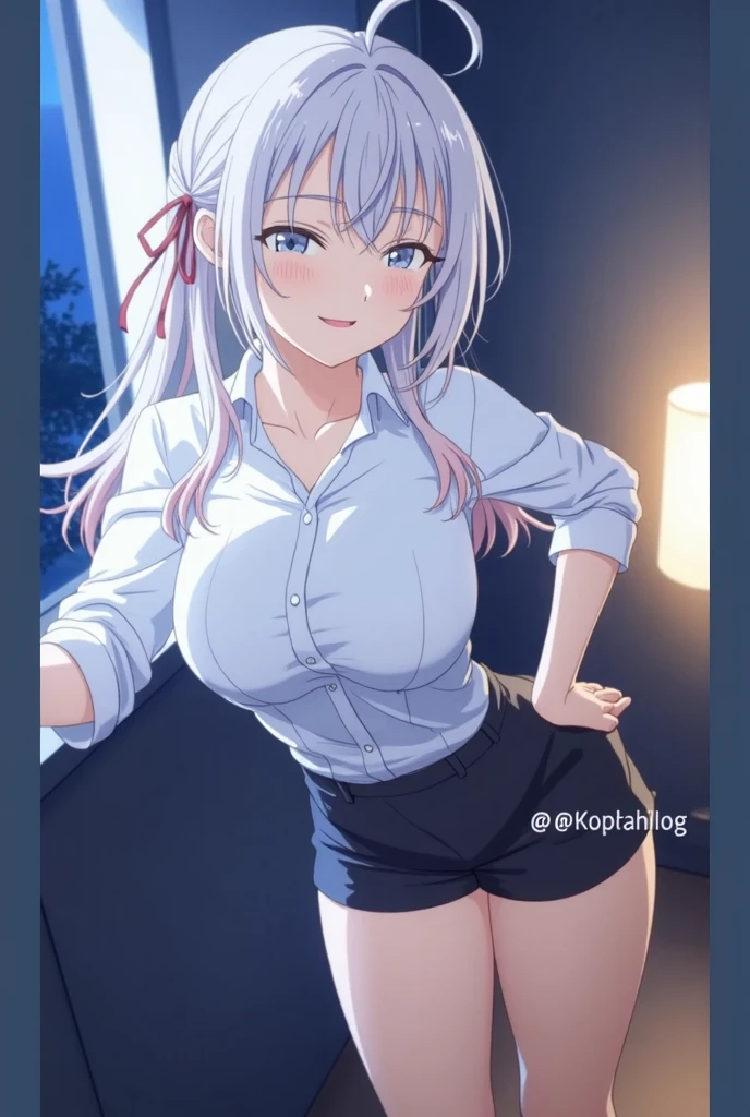 1 girl, very big breasts, very sexy body, 1 girl in, a smile, looks at the viewer, black shirt, super short white school miniskirt, full body, giant breasts, cleavage, giant breasts, heels, background in the mountains 1 girl , with big breasts. long legs QUEEN huge tits, (cleavage), high legs, (standing), sexy and muscular body. short skirt.4k hd