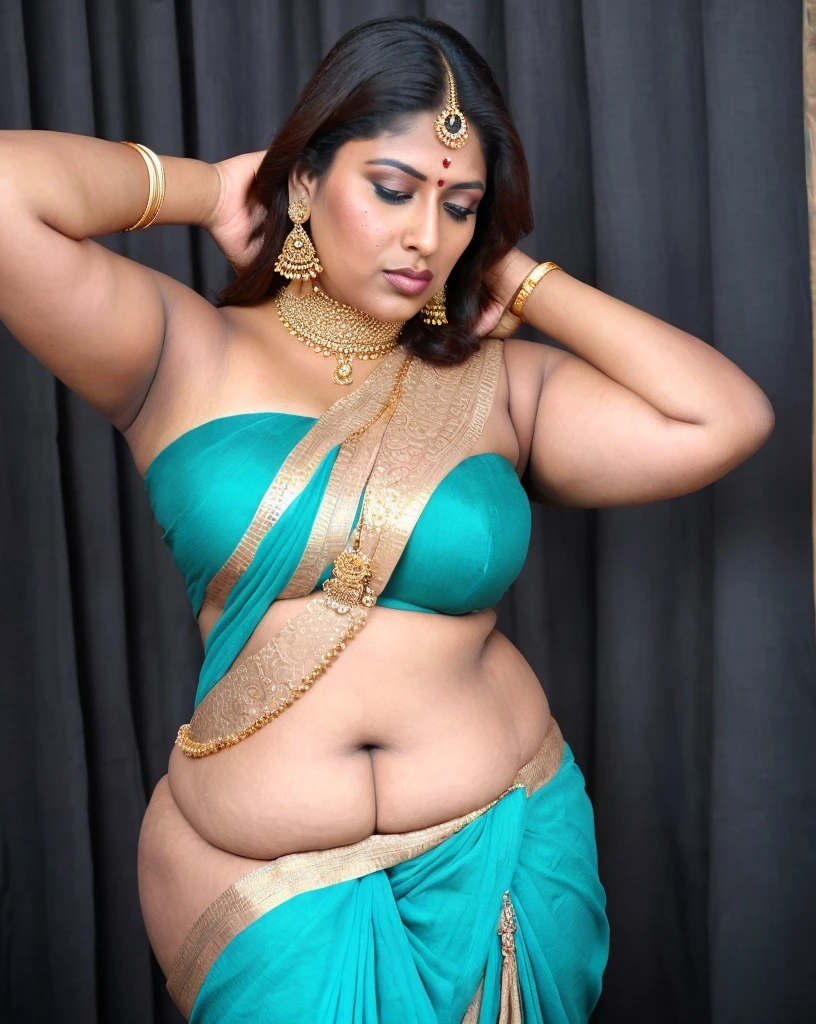 Wearing a sexy satin saree with strapless Bra, sexy Indian housewife, Looks like Indian Actress Nayanthara, actress Nayanthara, mallu, mallu aunty, desi aunty, full figured mature beauty, sweaty skin , shining skin, sweat, attractive figure, 48 years old, spicy hot, desi milf, desi aunty, a close up of a woman in a red dress in a bedroom, inspired by Avigdor Arikha, sleek!!!, indian super model, wavy hair combed to one side, actress, by Jitish Kallat, smoldering, intense smoldering, fashion, an angel, print ready, with a dramatic looking, inspired by Sudip Roy, seductive look, sexy Saree queen, sexy Saree fashion, seductive Saree, wear saree, sizzling hot Beauty, skin pores, armpits, beautymarks,