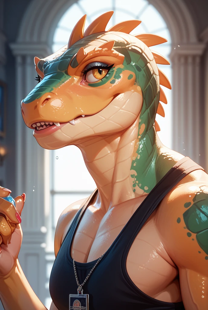 2 two Green Nude teen small lizard Monsters have sex