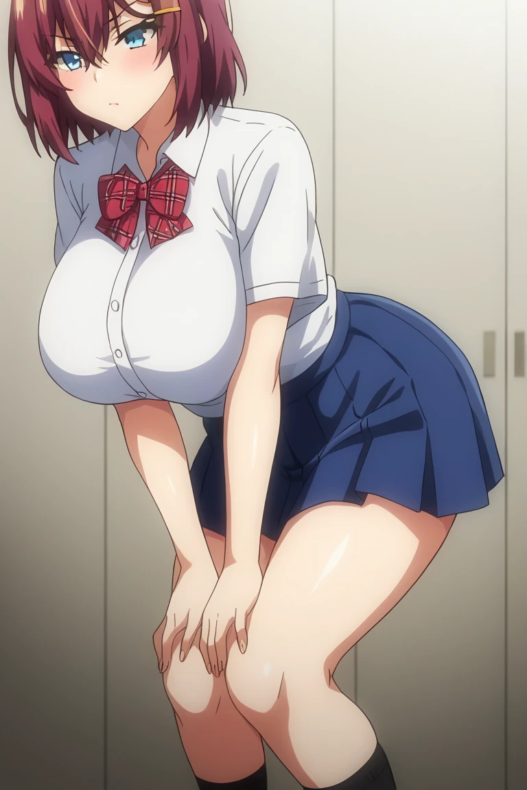 (masterpiece, Highest quality:1.2), One girl, One man with a strong monster cock and two others, Casual wear, Private Server, Long hair in twin tails, Both sides up, Sweat, hot, Hot body, Heavy breathing, hot sight, The white fabric is wet with sweat and transparent.,
Big Breasts, From above, you can see her hard, erect nipples and her wet, open vagina., (((The underwear is a blue and white striped bikini that looks like a micro bikini.))), (((Absolutely no panties or shorts, I don't wear pants or hot pants.))), (((She spreads her legs wide open to reveal her wet vaginal opening and labia majora, boldly spreading them wide with the fingers of both hands., When I rub the clitoris and open the vaginal hole with my fingers, love juice and cream spurt out.))), A mouth showing white front teeth and a mouth laughing out loud, How to talk to someone, In the room,
A secret room specially prepared for sexual satisfaction within the station building, The shelves with doors are々There are a variety of adult goods on display, including dildos and aphrodisiac lotions.,
(((Erect nipples visible from above in clothes and underwear))), The underwear is a blue and white striped bikini pattern with a minimal amount of fabric and a micro bikini design., (((Striped bikini underwear with panties removed, Or not wearing))),She is wearing a pleated white miniskirt, Open shirt, Her clothes are only open from her lower breasts to her cleavage., (((Underwear is only a bra))),
Heavy breathingで擦り寄ってくる, A tissue box and a pile of used condoms sit on a nearby desk.,
She has already had a large amount of jelly-like semen bukkake on her head, face, mouth, breasts and whole body.,
From before, From above, The male staff member takes off his pants, stands next to her, takes out his monster cock and huge testicles and points them at her, She also stares at the tip of the monster cock and hangs her tongue out.,
She removes her underwear panties to reveal her wet and open labia, She sat on a chair, spread her legs wide, and opened her vagina wide with her fingers., A guy thrusts his long and thick monster cock into a wet pussy hole, Continue mating press sex with intense piston movements and a lot of ,
BREAK indoors, BREAK anal sex, monster cock anal sex, BREAK (masterpiece:1.2), Highest quality, High resolution, unity 8k wallpaper, (figure:0.9), (Beautiful attention to detail:1.6), Highly detailed face, Perfect lighting, Highly detailed CG, (Perfect hands, Perfect Anatomy),