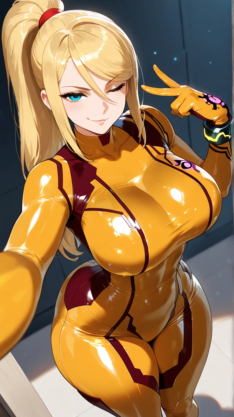 samus aran 1 girl solo (dark atmosphere muscular curvy)