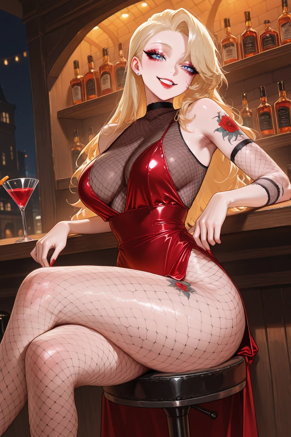 (best quality). (Ultra Detalhado). (1girl), Olhando para o Viewer. (Antecedentes detalhados). belos olhos detalhados. rosto delicado e bonito. (high saturation), seios grandes, droopy breasts, (((sexy date red lingerie outfit))), (((sexy cleavage))), (((sexy legs))), (((heels))),