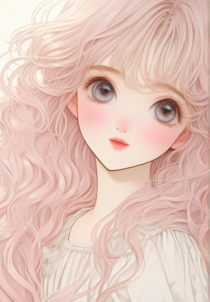 Make the image look like summer、(tmasterpiece)、(top-quality:1.1)、(ultra - detailed:1.1)、best photos、Illustrations、detaile、(watercolor paiting:1.4)、(handpainted:1.2)、(Watercolor brush hair)、 2 girls in、porate、Big red wavy curls、white dresses、Full body like
