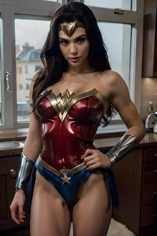 Ana de arms wearing a sexy wonder woman outfit, sks woman