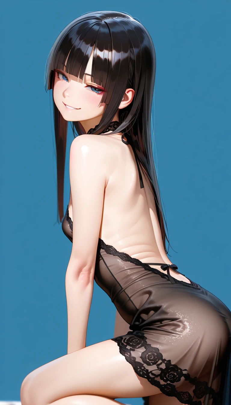 10 years old,Girl,,Flat Chest,naked,Full nudity,Highest quality、High resolution、Detailed Background、Beautiful face in every detail、Teenage Beauty、Black Hair、Bobcut、 Summer sun、Shining Sea,Angle from below、Leg spread、Embarrassing、