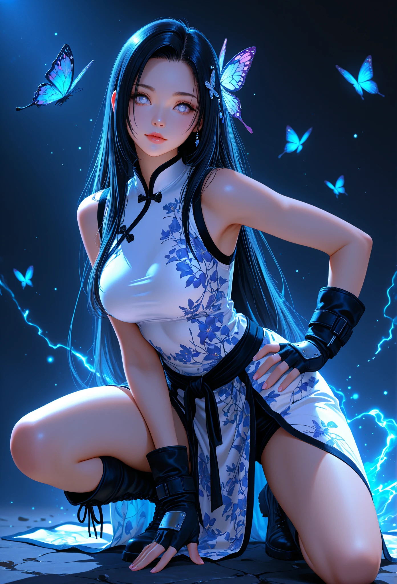 (masterpiece, best quality),1girl, beautiful face, <lora:Pairon:1> 1girl,long hair,thighhighs,gloves,boots,chinese_clothes,