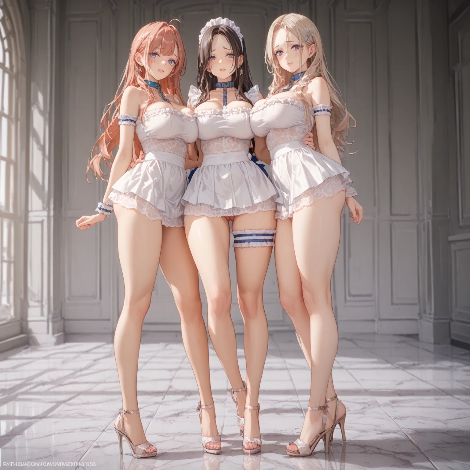 masterpiece, ((Highest quality))、wedding、(3 人のcute裸の女の子、Standing side by side、cute:1.4、12 years old、smile:1.3、smile、Various hairstyles、pubic hair)、(((Full nudity、tits、Pussy)))、(Realistic and detailed skin texture、Colorful Wedding Dresses:1.2、gem、hair ornaments、Veil、See through)
