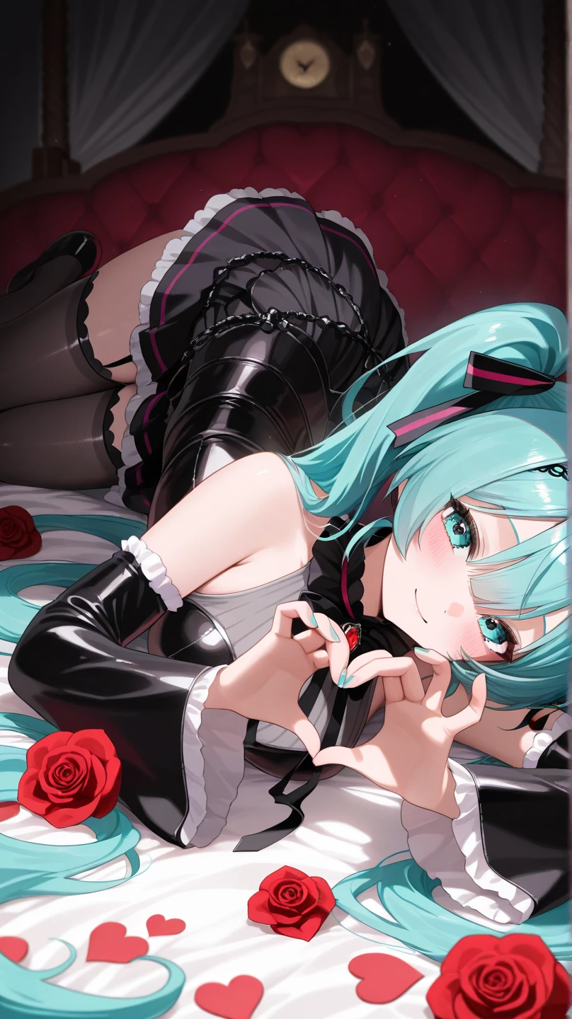 masterpiece, Highest quality, One girl, alone, Long Hair, hatsune miku, Twin tails, very Long Hair, bodysuit, Blue Hair, gloves,boots, whole body, blue eyes, floating, View your viewers, hair ornaments, black gloves, Multicolored Hair, Facial blemishes, Sleeveless Dress, flower, Part your lips, absurdly Long Hair, elbow gloves, White Dress, Hair between the eyes, Browsing Caution,Heart-shaped pupils,orgasm, Beautiful ass,Sweat,(Urinating)