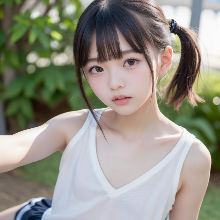 8K、cute、Adult Girl、detailed、Braid your hair in an intricate way、Looking into the camera、((SFW: 1.4)),((detailedな顔, Professional photography)), ((SFW, Race Queen, Grid Girls, skirt, Sleeveless, 1 Girl)), Ultra-high resolution, (Realistic: 1.4), RAW Photos, Highest quality, (PhotoRealistic Stick), concentrate, Soft Light, ((20-year-old)), ((Japanese)), (( (Young Face))), (surface), (Written boundary depth), masterpiece, (Realistic), woman, bangs, ((1 Girl))