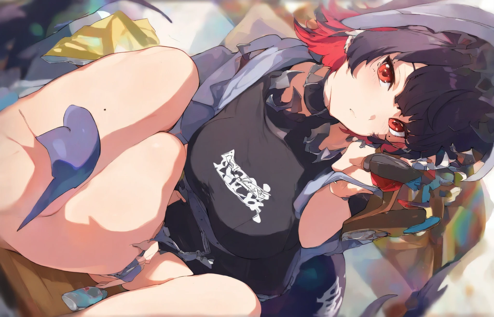 (head back:1.0)nsfw, Girl raped by tentacles, 1girl, torn clothes, solo, pantyhose, (large breasts), dark hair, ((miko)), (tentacles:1.0),(Countless Tentacles), (black pantyhose), nipples, underwear, panties, torn pantyhose, vagina, vaginal penis, pussy cum, spread legs, arms up, (breast grab:1.5), breast sucking, restrained, sweat, saliva, pussy juice,((trembling)), rape, heavy breathing, trembling,(head back:1.0)
