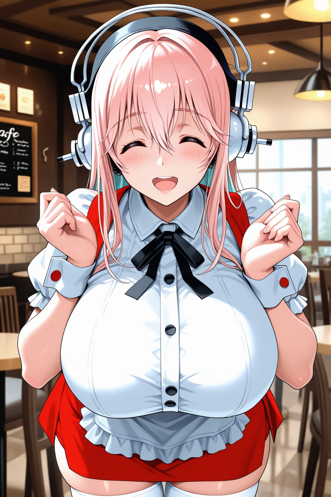 Your two headed massive fat wife conjoined to your fat Super sonico cosplayer daughter drunkenly sharing a kiss with each other fully clothed in a cosplay outfit and a very overfull bikini top on their two headed body. Her two distinct heads are clearly drunk and face to face with their lips touching as she accidentally kisses your daughter on the lips in front of you while you’re on a date with her at a busy bar. Your super sonico cosplayer daughter is clearly embarrassed by the kissing and doesn’t want to be conjoined to your absolutely beautiful wife on such a massively endowed two headed body but is too drunk to care as she returns the kiss to her second head.
