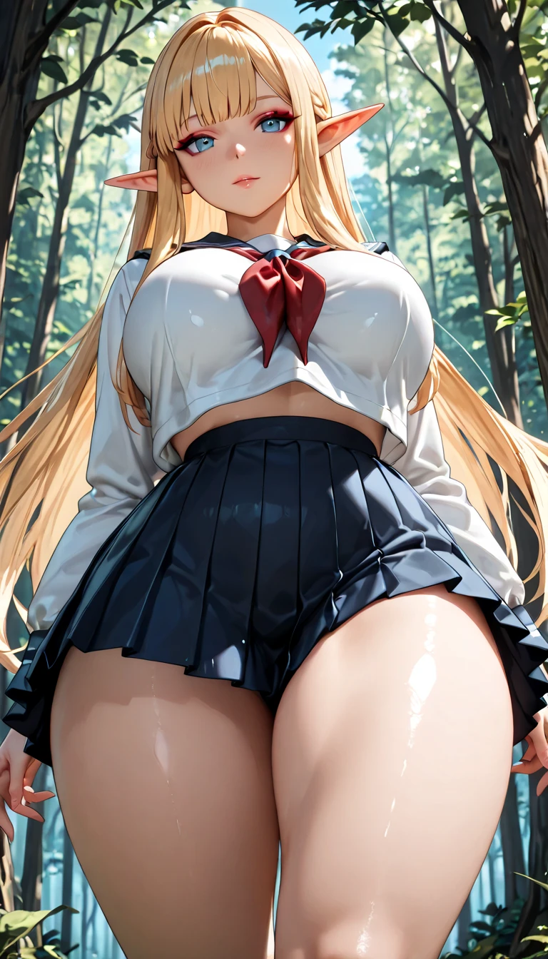 ((masterpiece)),((best quality)),ultra-detailed,illustratio,Explicit,nsfw,Beautiful body,Beautiful Nose,Beautiful character design,perfect eyes,perfect face,wallpaper,ultra highres,
4K,photography,(Beautiful, large breasts:1.5),(beautiful face:1.2),(beautiful legs, perfect legs),full body,shiny skin,nsfw,anime screencap,official style,anime,
Shuilian,breasts,1girl,breasts,solo,long hair,aqua eyes,blonde hair,orange hair,smile,see-through,school uniform,hair over one eye,looking back,open mouth,smile,solo,sailor collar,flower,looking at viewer,hair intakes,short sleeves,blush,from behind,upper body,bangs,petals,shirt,:d,cherry blossoms,eyes visible through hair,leaf,<lora:Shuilian:0.7>,outdoor,field,Flowers and plants,