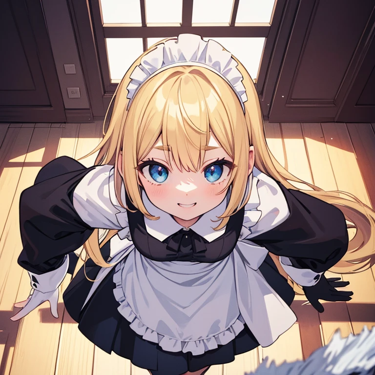 <lora:Fruittart_HayuNukui-v04:0.8> ochihayu, upper body, maid, maid apron, red collar, facing viewer