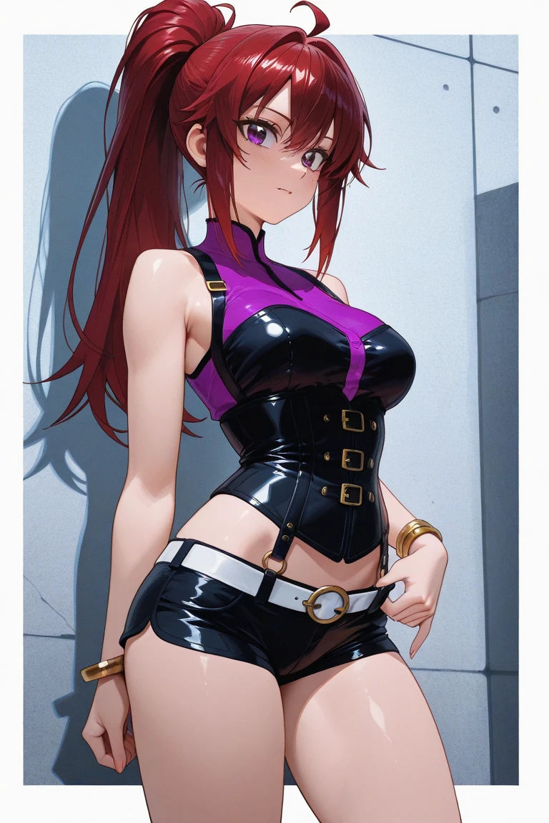 (Obra maestra, La mejor calidad:1.2), solamente, 1girl, ((sexy)), shihouin yoruichi, sonrisa perfecta, Mirando al espectador, manos en las caderas, ojos realistas, La mejor calidad, boca cerrada, beautiful lighting, Kinematic, 8k, facial, wet face, liner, paredes de madera, tetas medianas, mini falda, caderas anchas, ojos amarillos, erotismo, sensualidad, culo grande, sexy